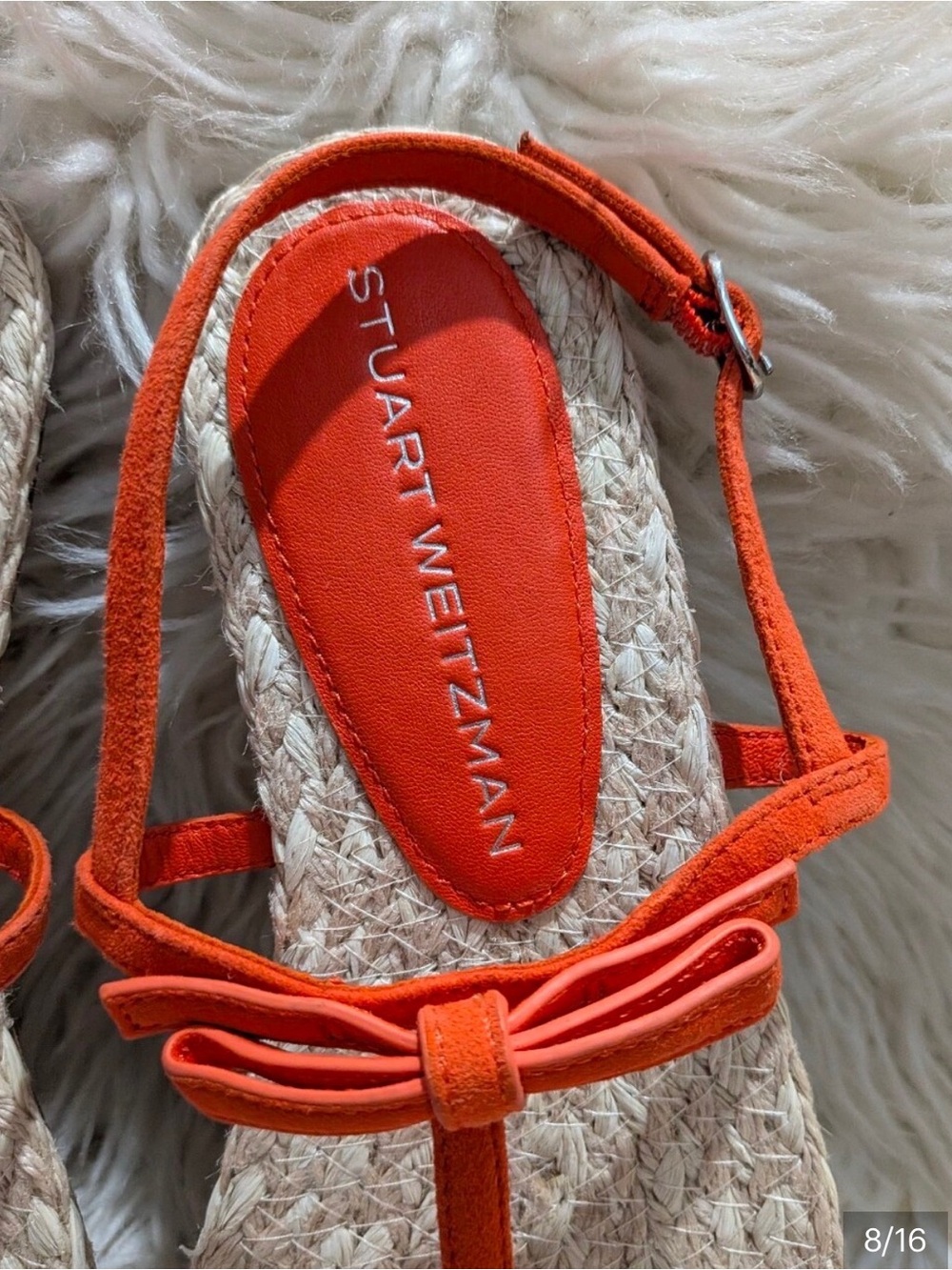 Stuart Weitzman Coral Bow Thong Espadrille Sandals - Picture 8 of 9
